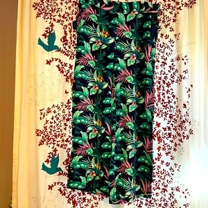 LOFT Floral Rayon Wide Leg Pants M